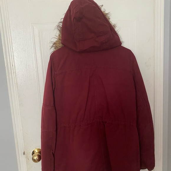 Garage Burgundy Duffle fall/winter coat size M - Picture 4 of 5